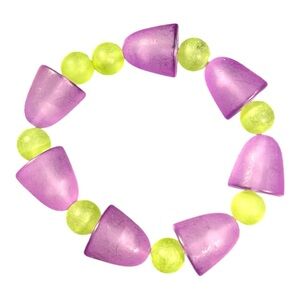 Purple and Green Chunky Beaded Bracelet